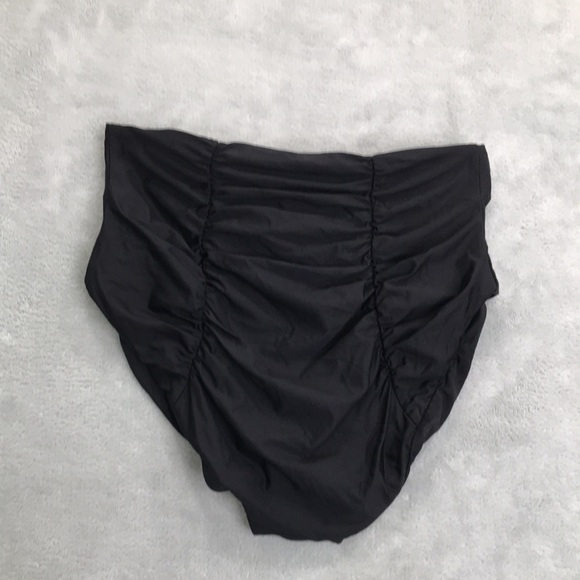 Becca Women's Black High- Waisted Ruched Bikini Bottom Size Small New - Picture 7 of 7